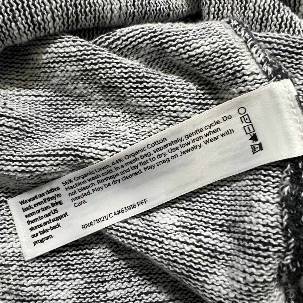 Eileen Fisher Cape Poncho XL Gray Tweed Organic Linen Cotton Knit Sleeveless Top - Picture 8 of 8